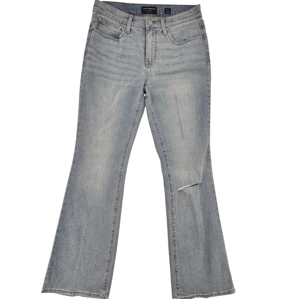 Lucky Brand Denim Ava Mid Rise Boot Jeans Womans Size 10/30R Light Wash Flare - Picture 1 of 4